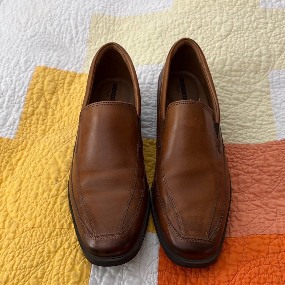 Brown Leather Slip-On Shoes
